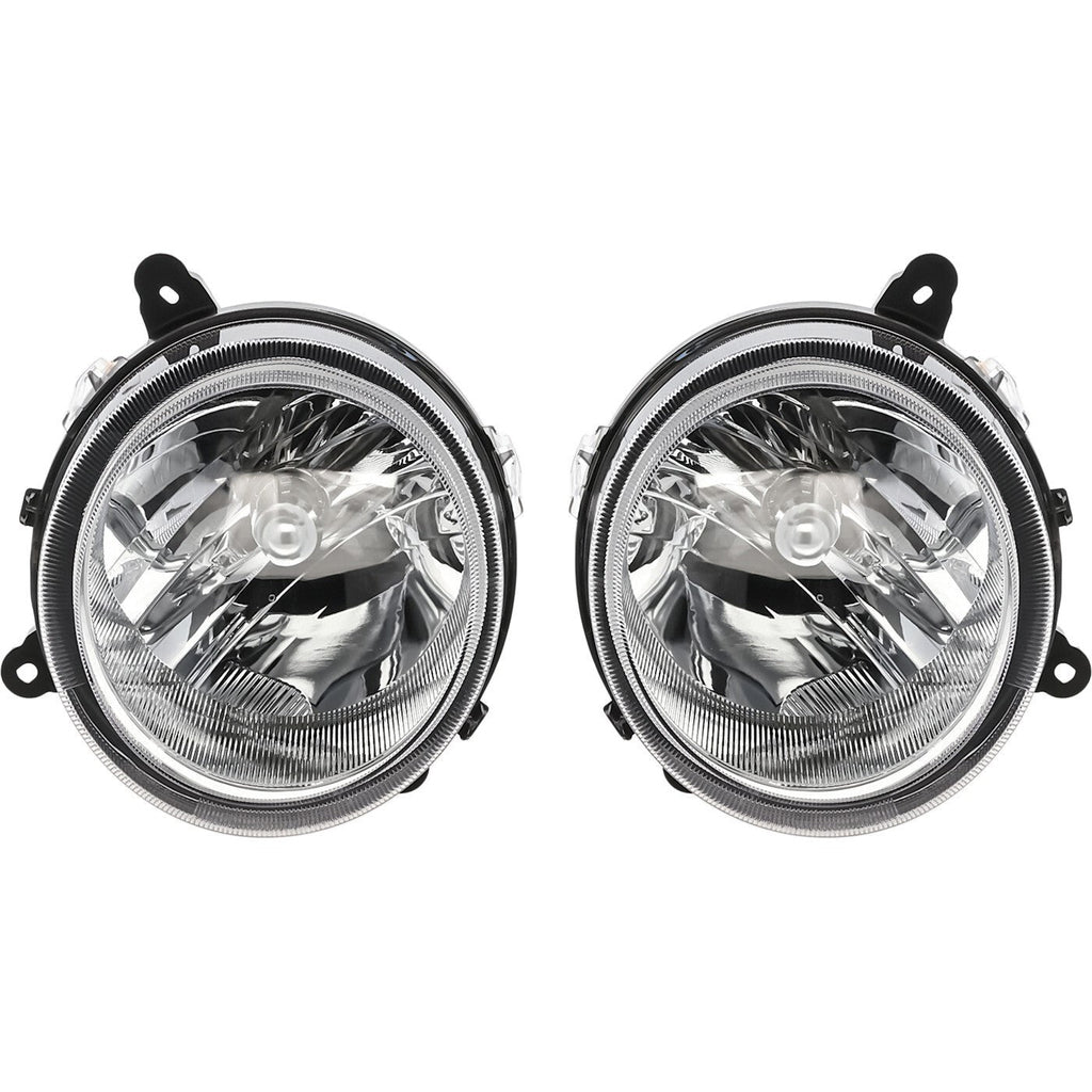 Driver and Passenger Side Headlights For Jeep Patriot 2007-2017 Halogen w/ Bulbs