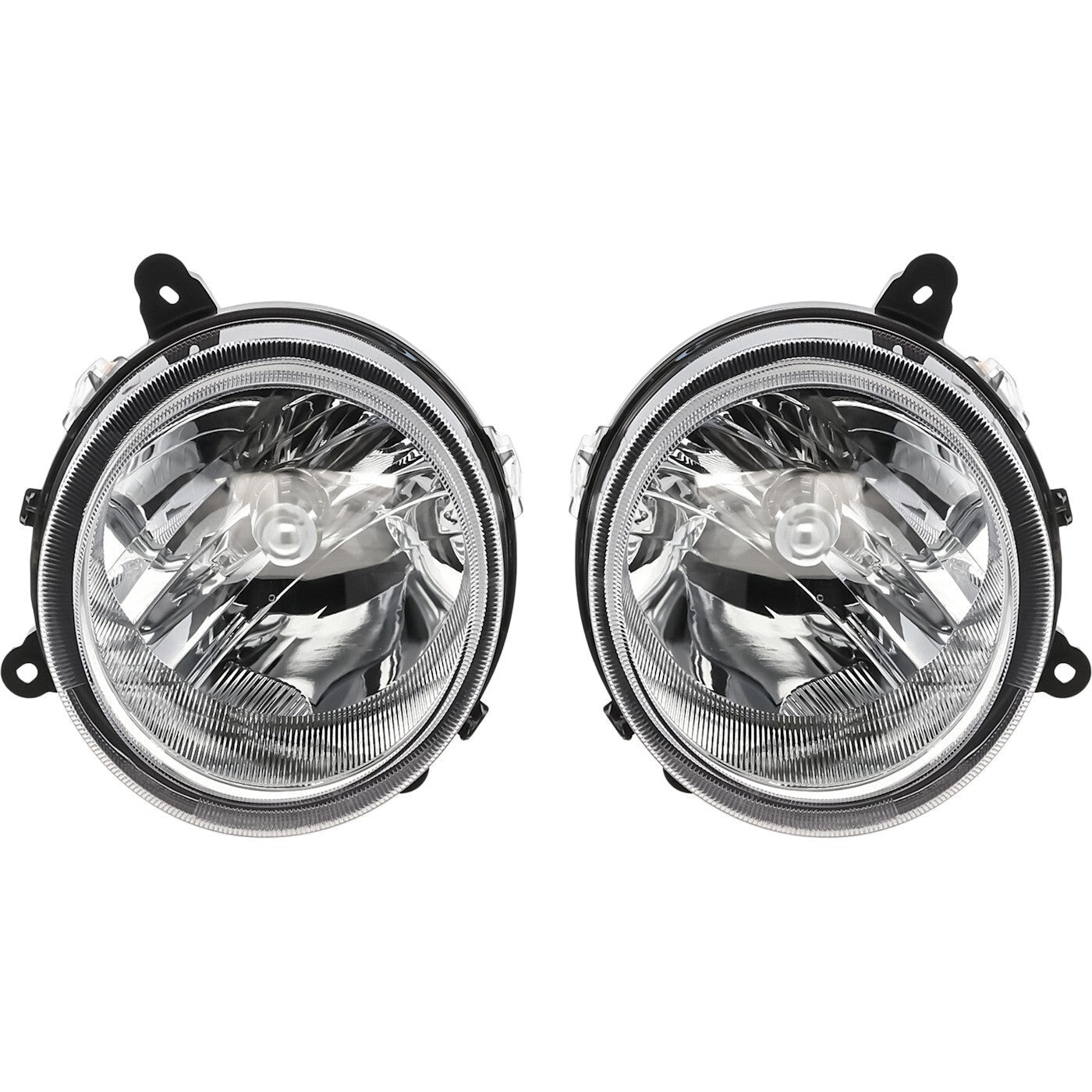 Driver and Passenger Side Headlights For Jeep Patriot 2007-2017 Halogen w/ Bulbs