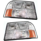 Driver and Passenger Side Headlights For GMC Sonoma 1998-2004 Halogen w/ Bulb/s