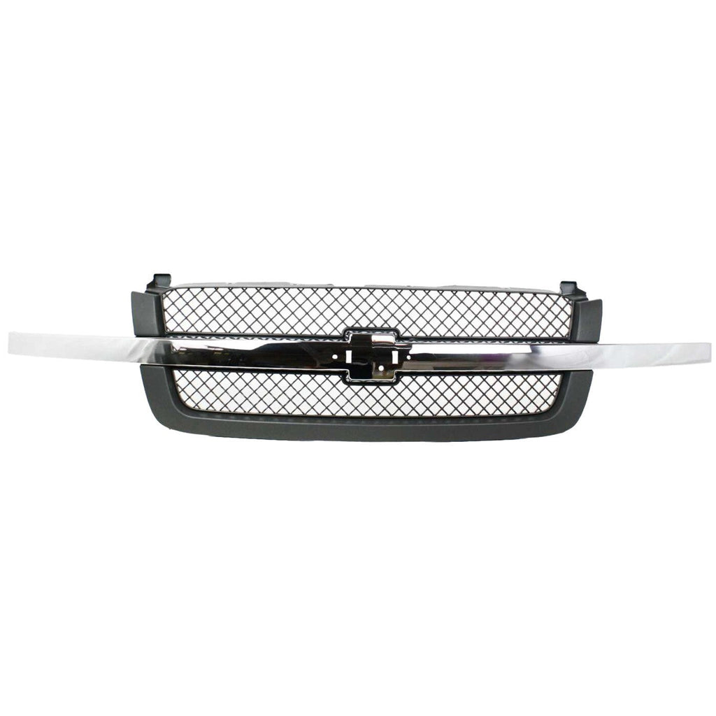 Grille Assembly For 03-06 Chevrolet Silverado 1500 Avalanche 1500 Textured Gray