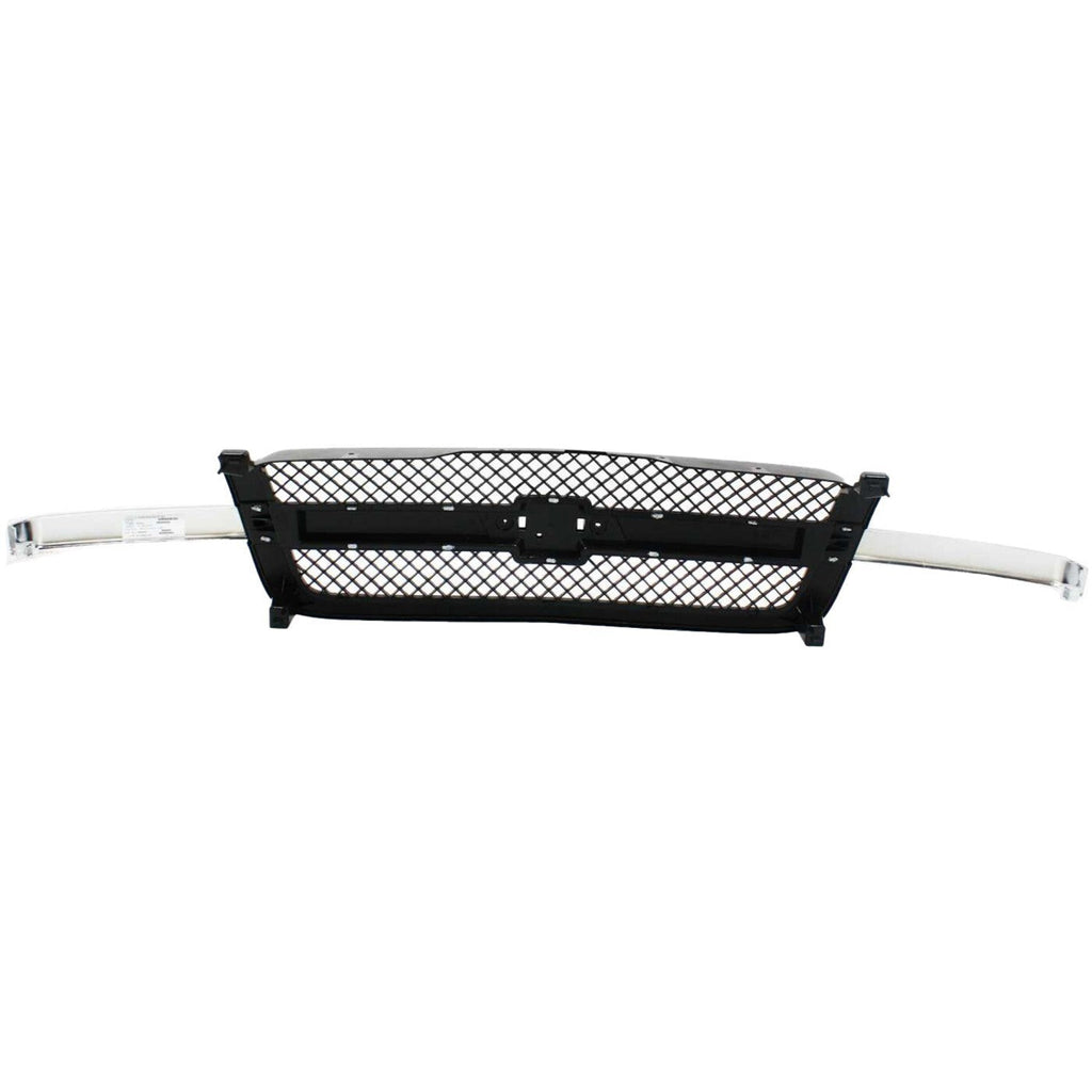 Grille Assembly For 03-06 Chevrolet Silverado 1500 Avalanche 1500 Textured Gray