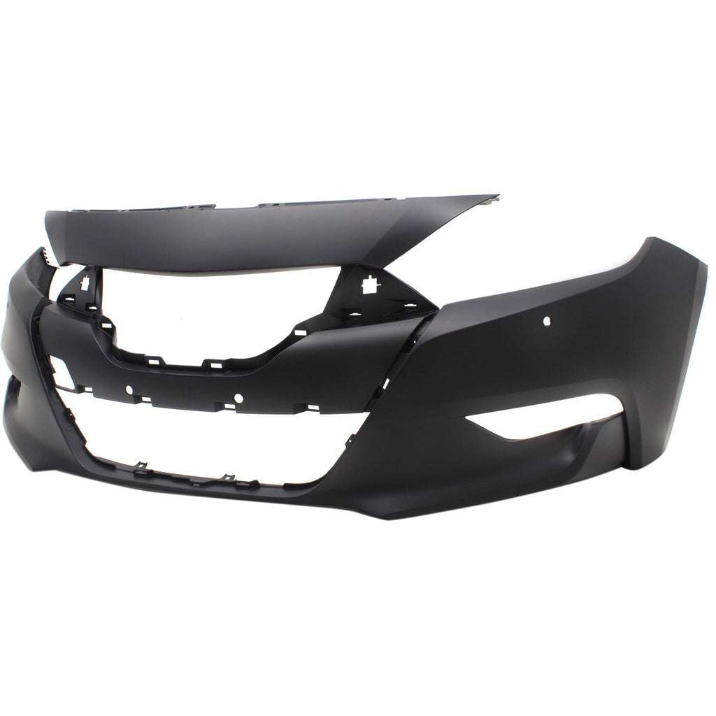 Front Bumper Cover For 16-18 Nissan Maxima Primed With Parking Aid Sensor Holes