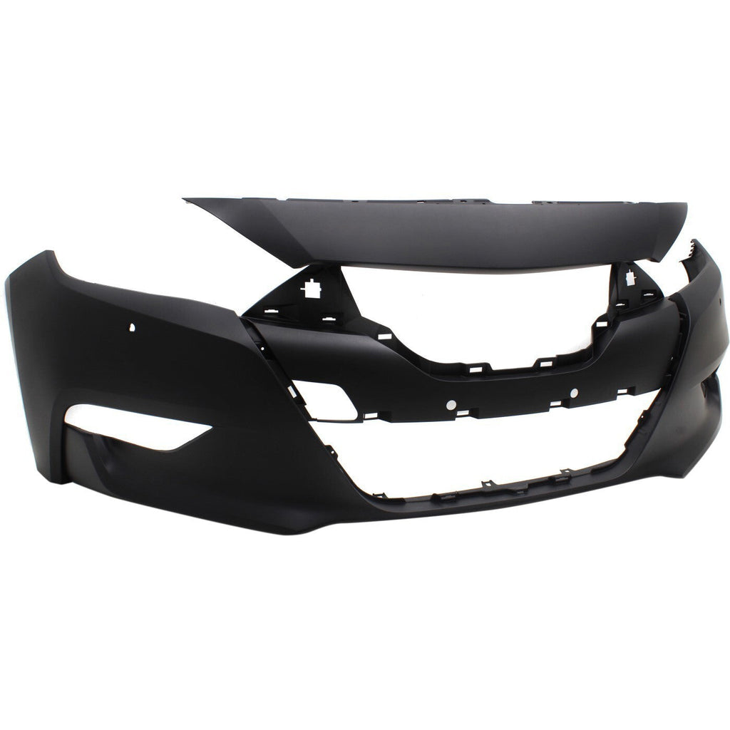 Front Bumper Cover For 16-18 Nissan Maxima Primed With Parking Aid Sensor Holes