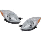 Headlight Set For 2007-2008 Toyota Yaris 2 Door Hatchback 8117052601 8113052611