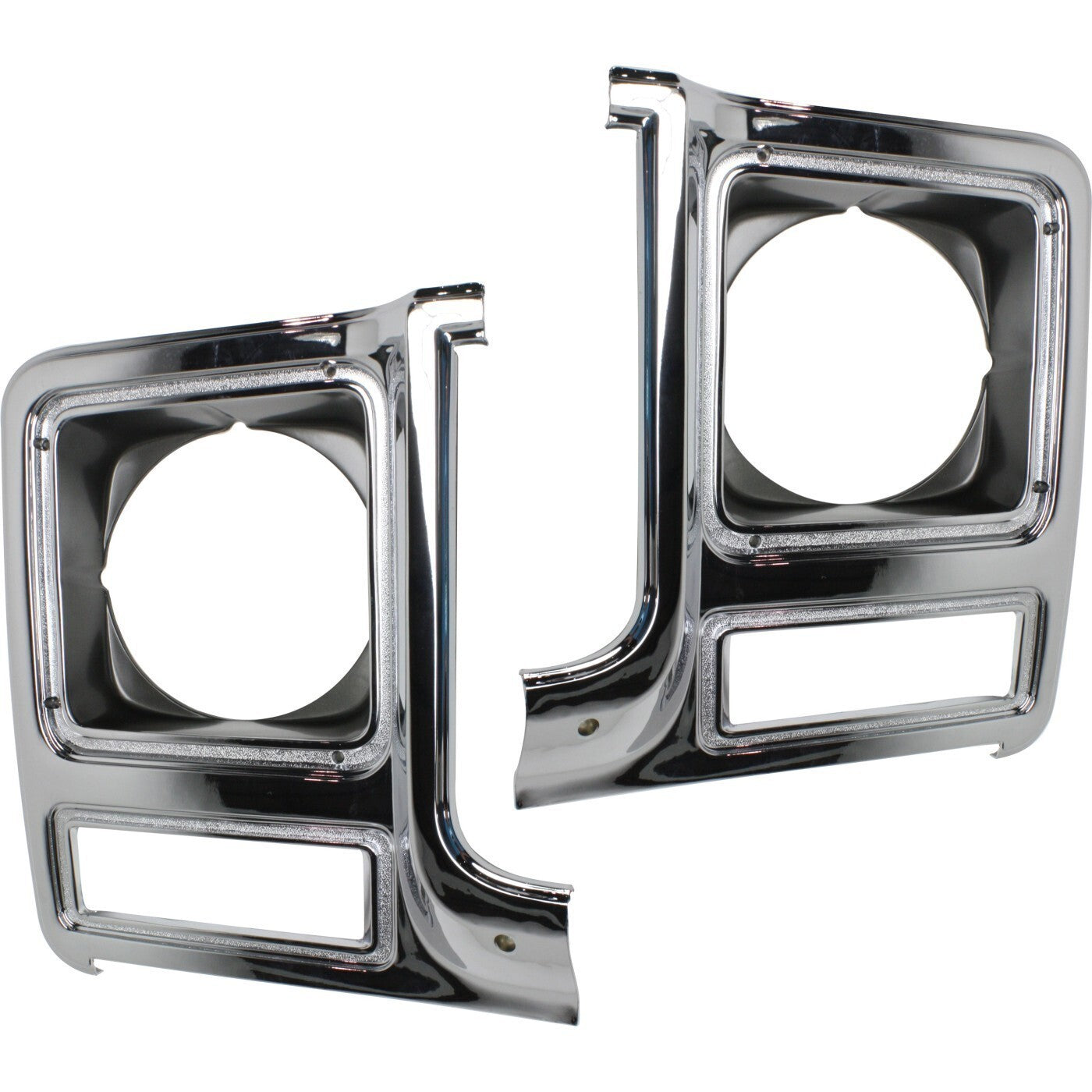 Headlight Door Set For 79-80 Chevy C10 Full-Size Pickup Chrome and dark argent
