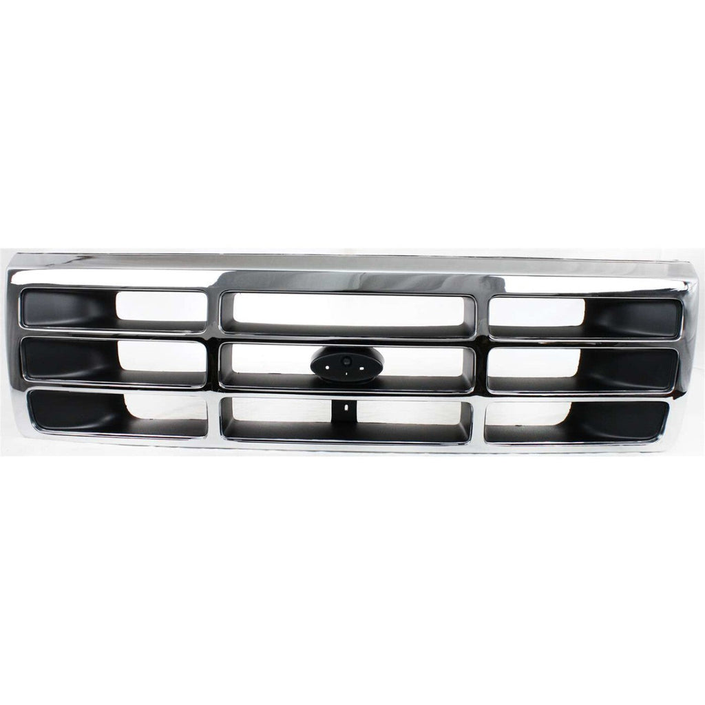 Grille Assembly Headlight Door Kit For 1992-1996 Ford F-150 Bronco Chrome Shell