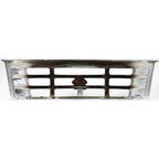 Grille Assembly Headlight Door Kit For 1992-1996 Ford F-150 Bronco Chrome Shell