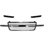 Grille Assembly Kit For 03-06 Chevy Silverado 2500 HD Chrome Shell Painted Gray