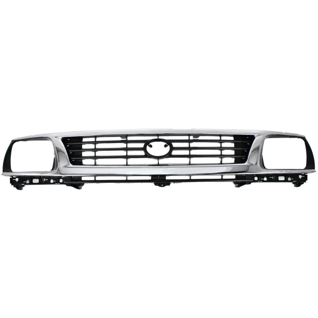 Grille For 95-96 Toyota Tacoma Chrome Shell w/ Black Insert Plastic