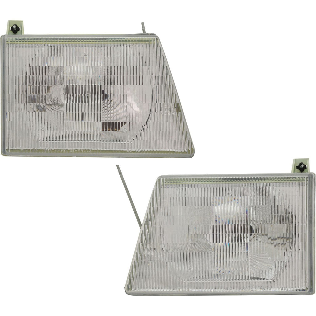 Left and Right Headlights For Ford E-350 Super Duty 1999-2007 Halogen w/ Bulb/s