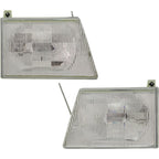 Left and Right Headlights For Ford E-350 Super Duty 1999-2007 Halogen w/ Bulb/s