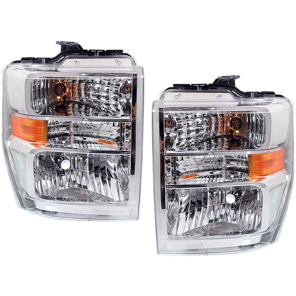 Left Right Headlights For Ford E-350 Super Duty 2008-2025 Halogen w/ Bulb/s CAPA