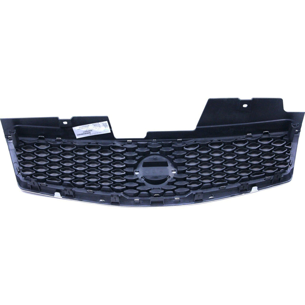 Grille For 2009-2012 Nissan Sentra Chrome Shell w/ Gray Insert Plastic
