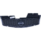 Grille For 2009-2012 Nissan Sentra Chrome Shell w/ Gray Insert Plastic