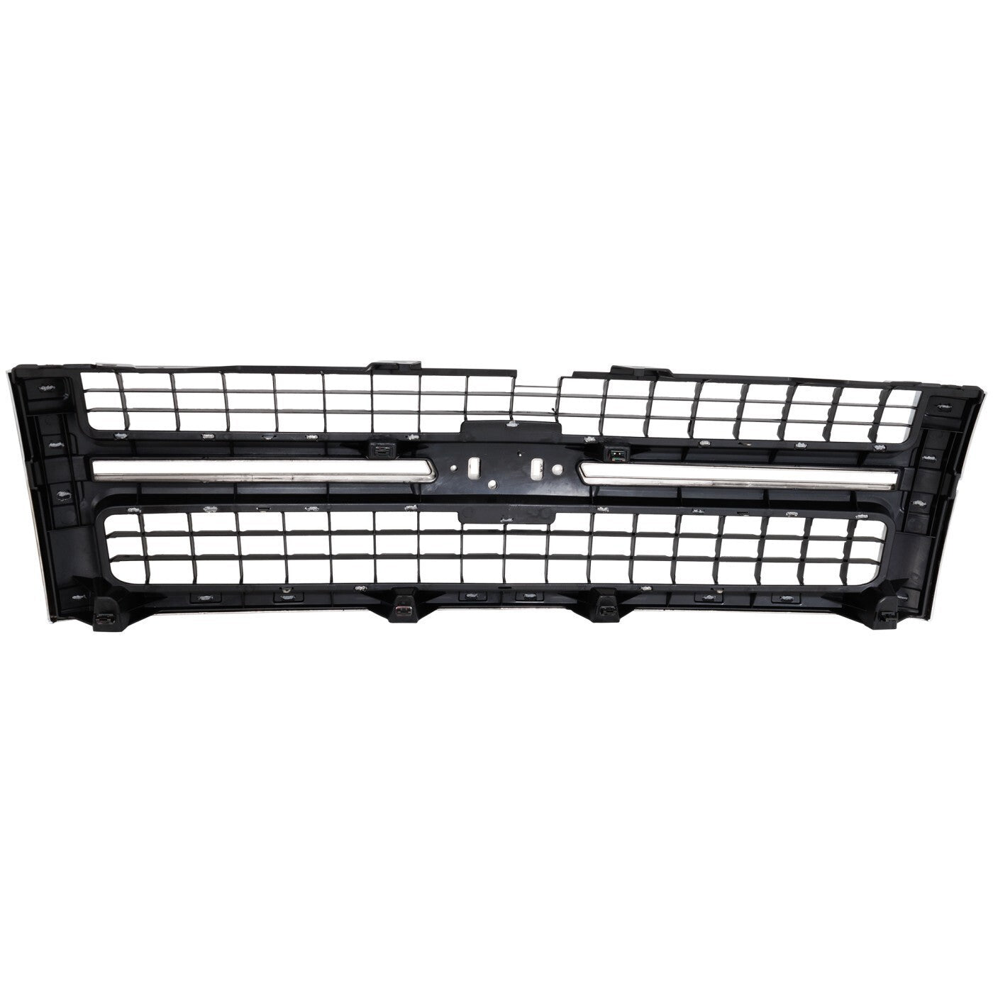 Grille Assembly For 07-10 Chevrolet Silverado 2500 HD Chrome Frame Black Insert
