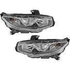 Driver & Passenger Side Headlights For Honda Civic 2016-2020 Halogen w/ Bulbs US