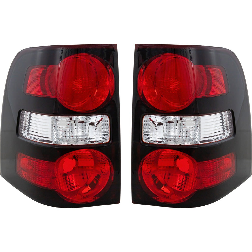 Halogen Tail Light Set For 2006-2010 Ford Explorer Clear & Red Lens 2Pcs