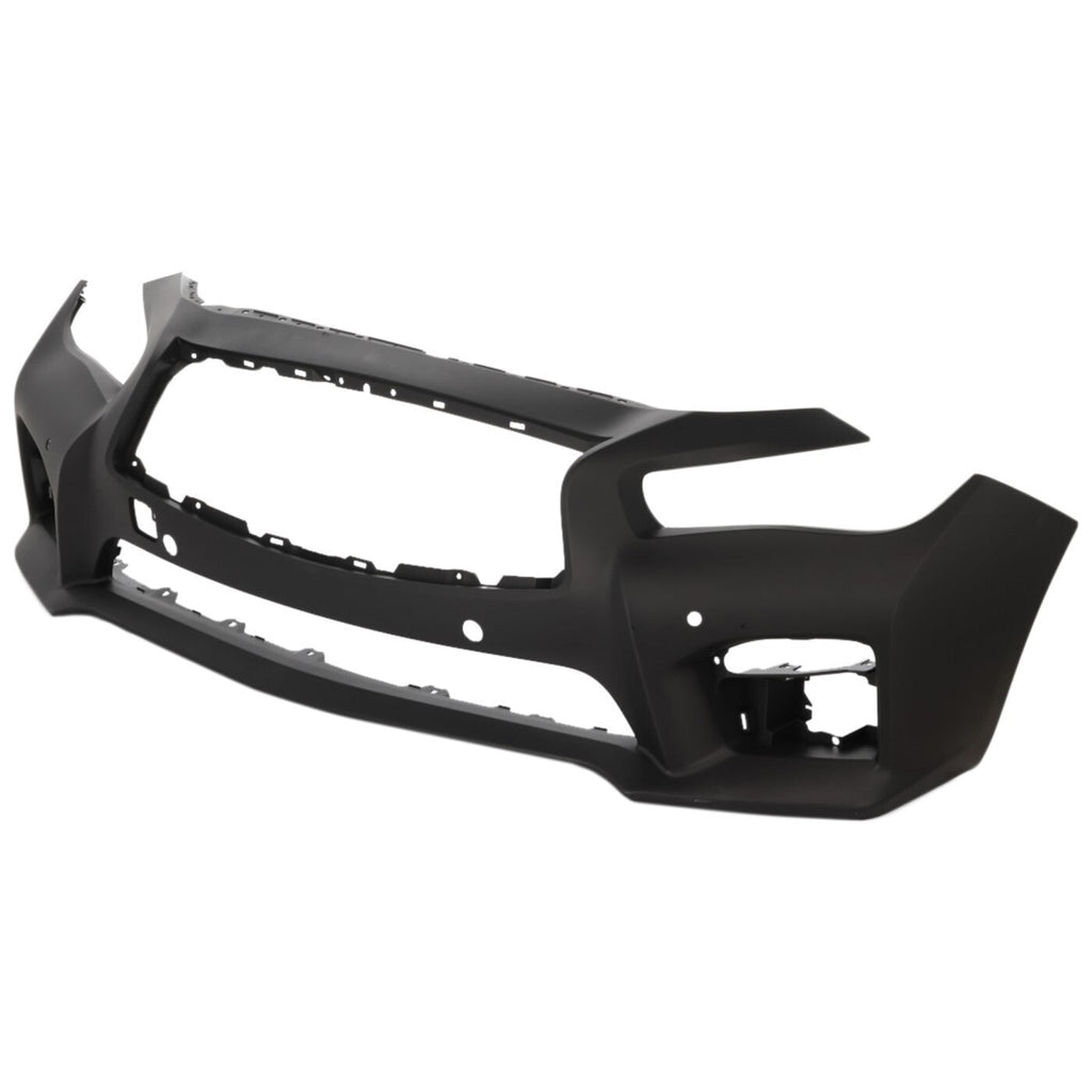 Front Bumper Cover For 2014-2017 Infiniti Q50 Primed Fascia With Object Sensor