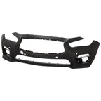 Front Bumper Cover For 2014-2017 Infiniti Q50 Primed Fascia With Object Sensor