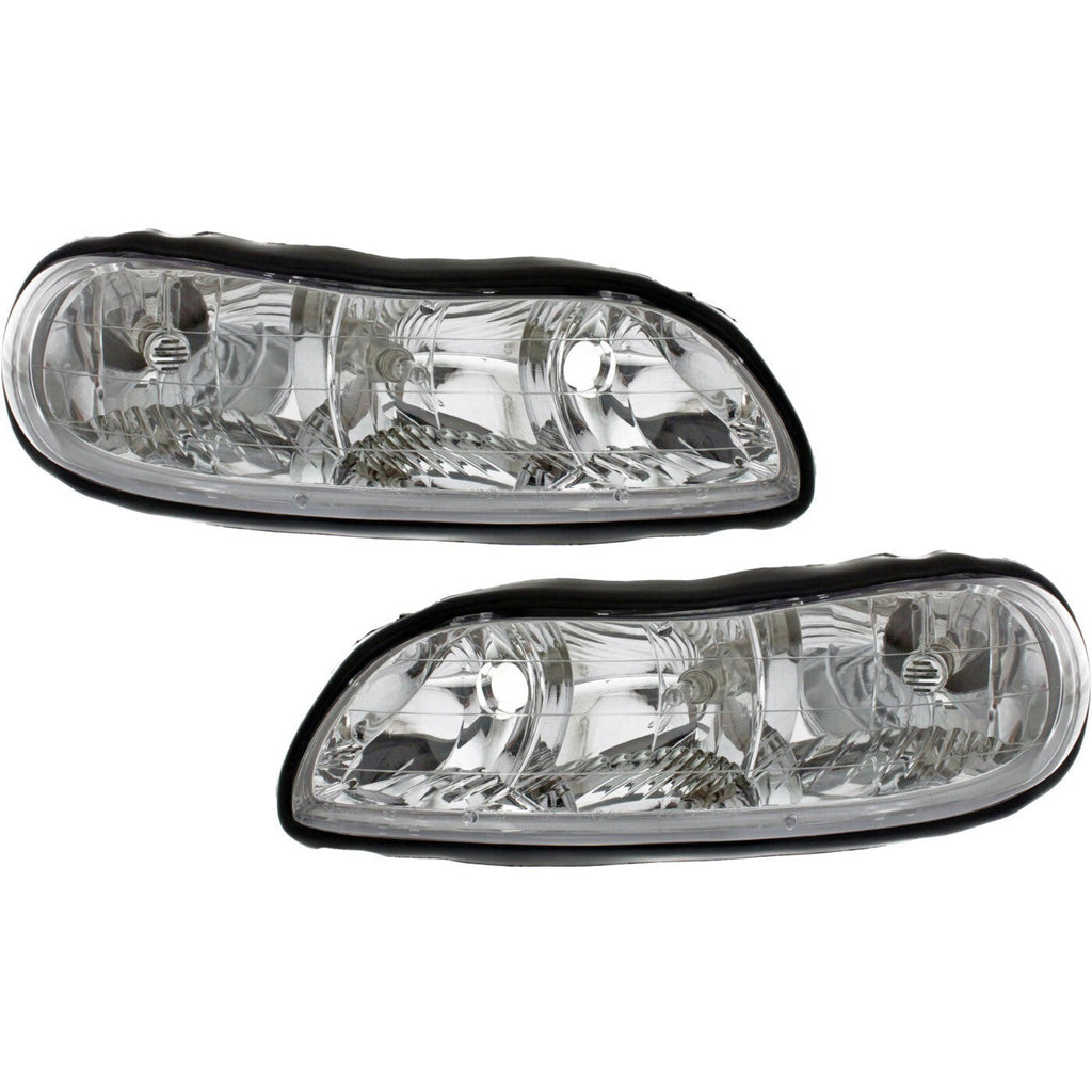 Halogen Headlight Set For 1997-2003 Chevrolet Malibu Left & Right w/Bulb(s) Pair
