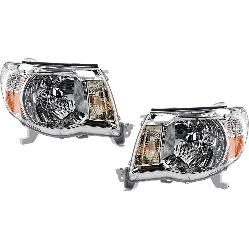 Headlight Set For 2005-2011 Toyota Tacoma Left and Right Halogen With Bulb 2Pc