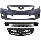 Front Bumper Kit with 2 Grilles For 2011-2013 Toyota Corolla Base CE Models