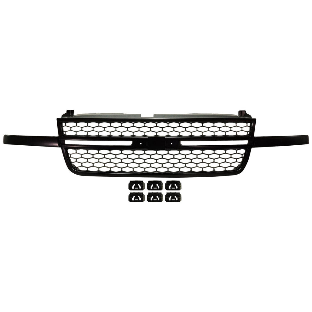 Grille Assembly Black For 2003-2007 Chevrolet Silverado 1500 SS Includes Classic
