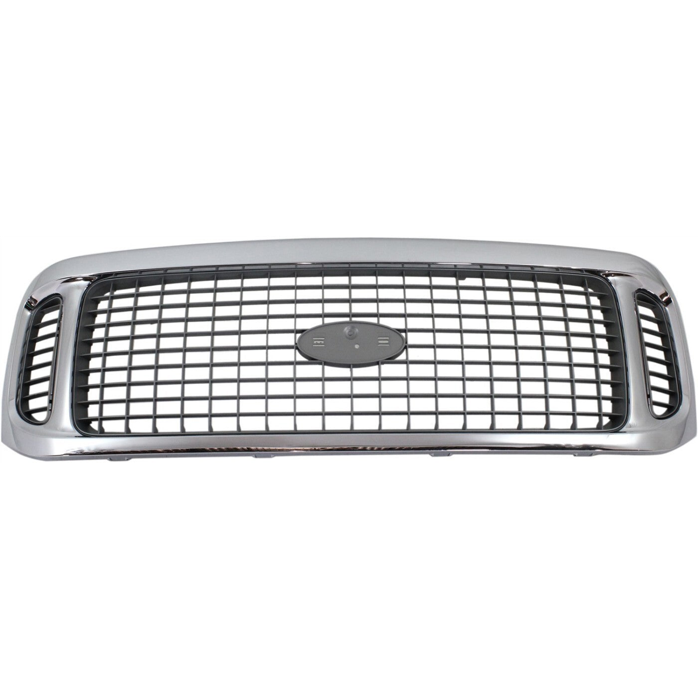 Grille For 2002-2004 Ford Excursion Chrome Shell w/ Gray Insert Plastic