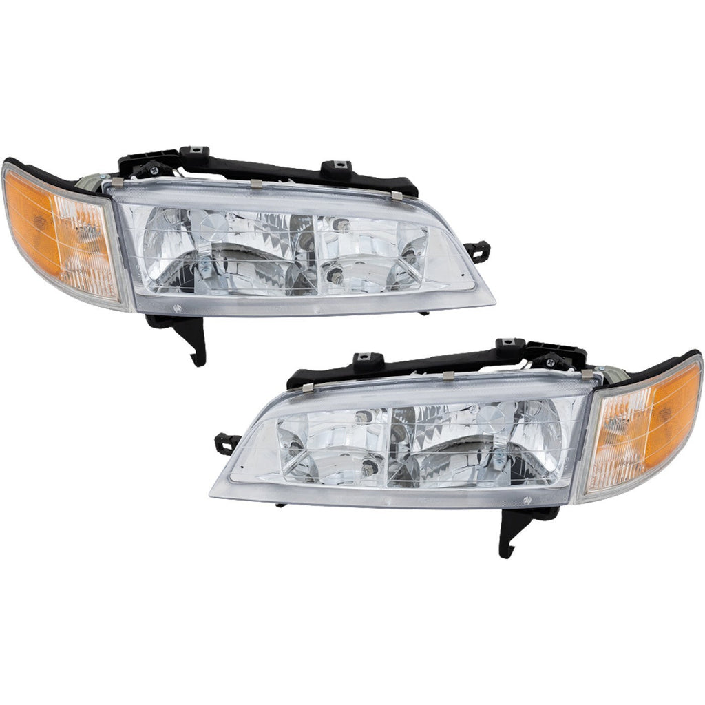 Left Right Headlights For Honda Accord 1994-1997 Halogen w/ Bulbs w/ Corner Lamp