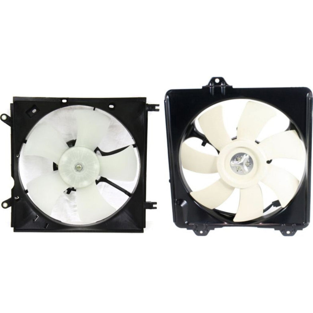Radiator Cooling Fan w/ A/C Condenser Fan For 2001-2005 Toyota RAV4 Left & Right
