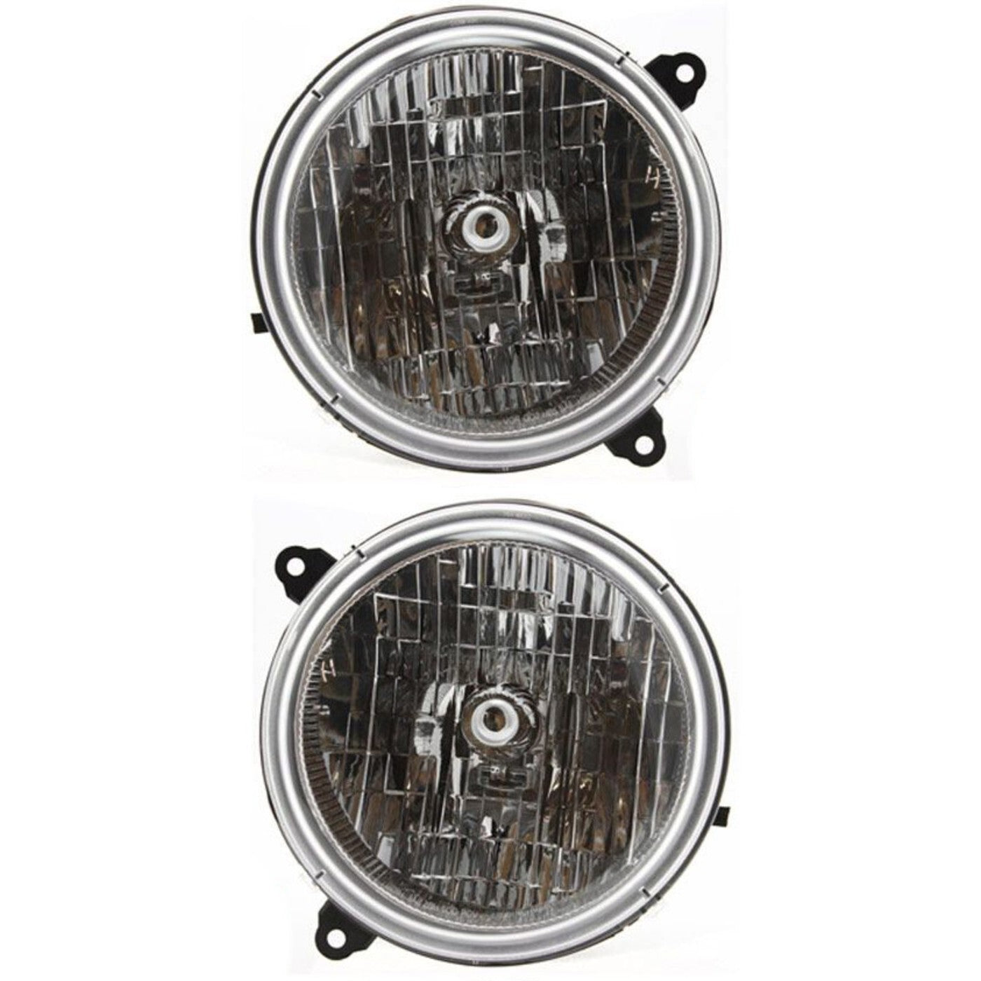 Driver and Passenger Side Headlights For Jeep Liberty 2003-2004 Halogen w/ Bulbs