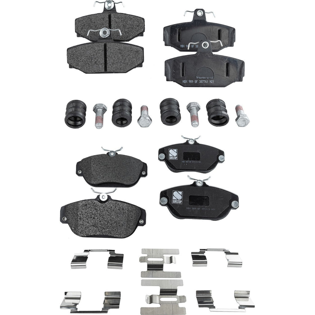 Front and Rear Semi-Metallic Brake Pad Set For 1992-1997 Volvo 960 Sedan IRS