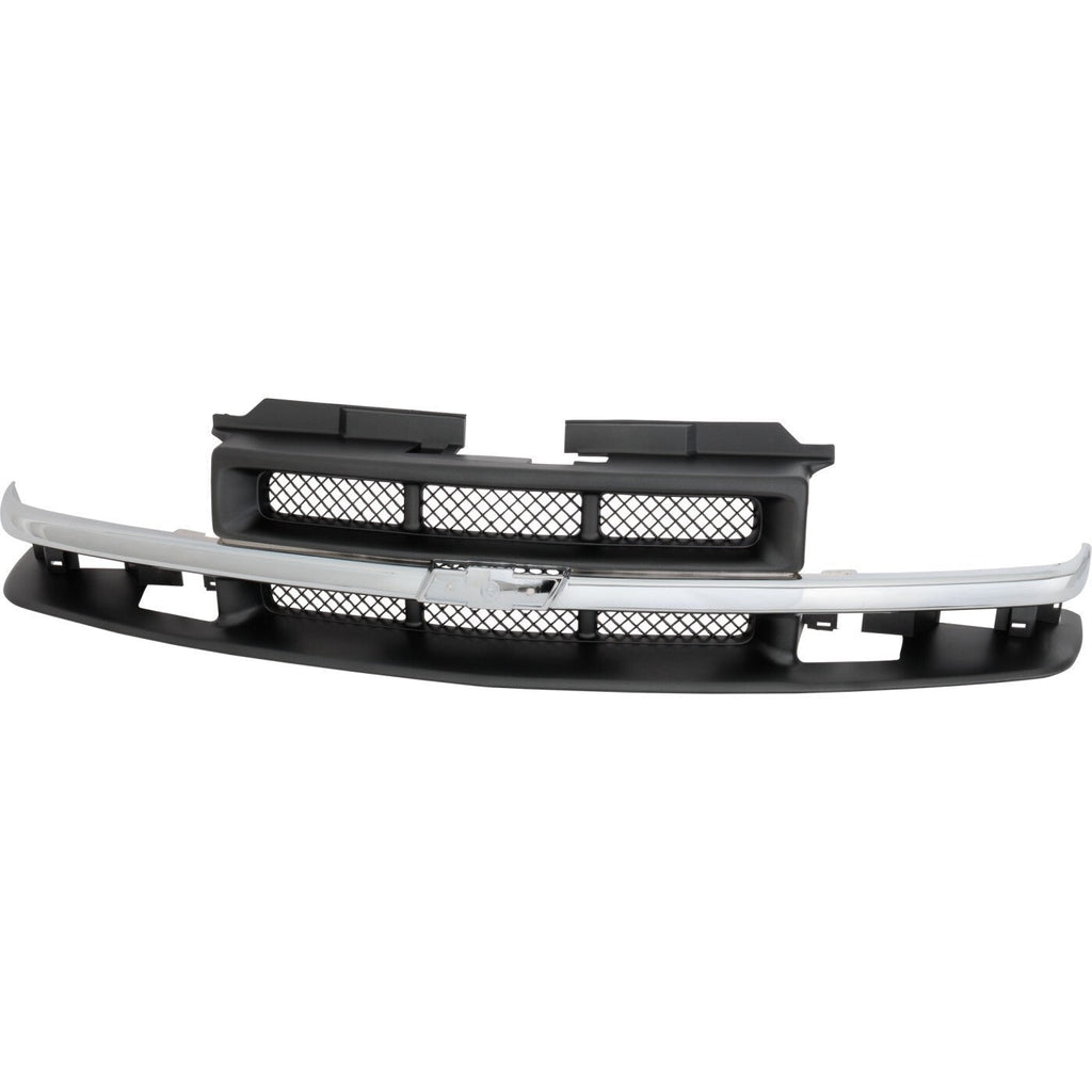 Grille Assembly For 98-04 Chevy S10 98-05 Blazer Paintable Shell and mesh Insert