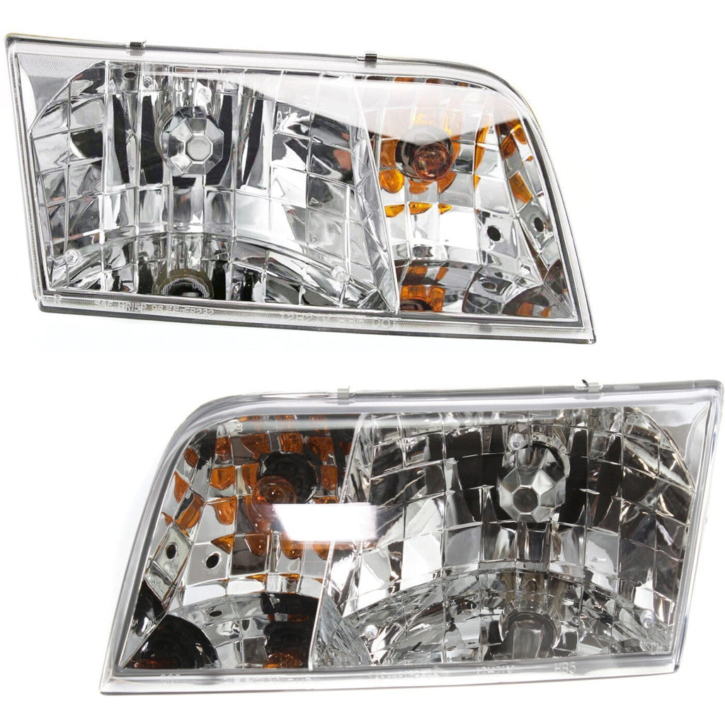 Left & Right Side Headlights For Ford Crown Victoria 1998-2011 Halogen w/ Bulb/s