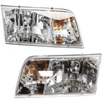 Left & Right Side Headlights For Ford Crown Victoria 1998-2011 Halogen w/ Bulb/s