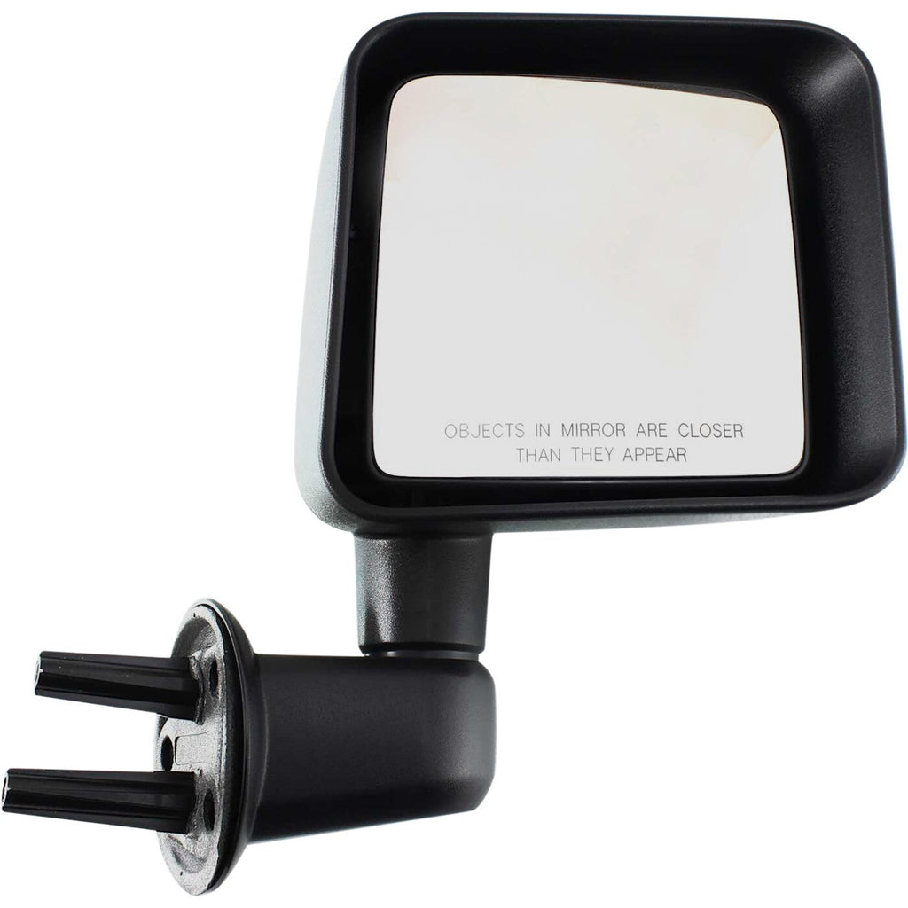Mirror For 2007-2010 Jeep Wrangler (JK) Right Manual Folding Textured Black