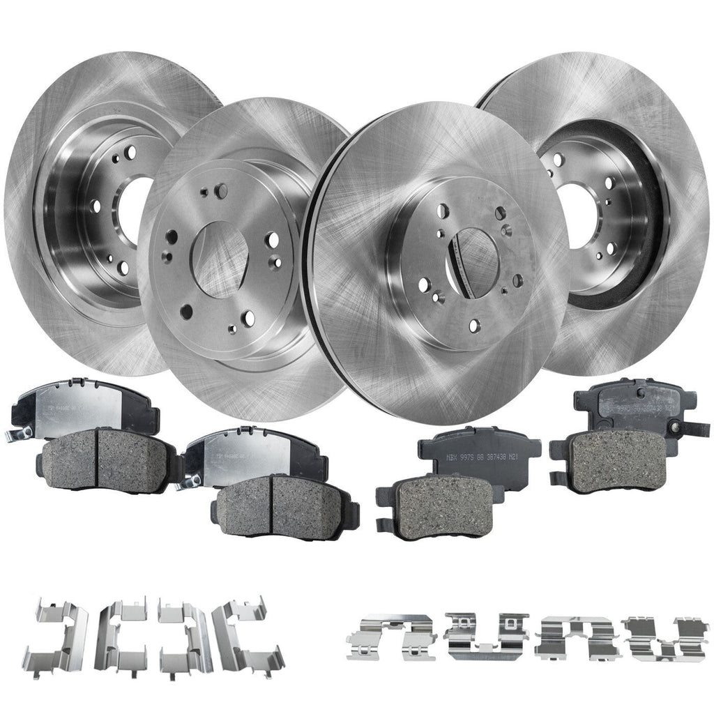 Front and Rear Brake Disc and Pad Kit For 2008-10 Honda Accord Ceramic