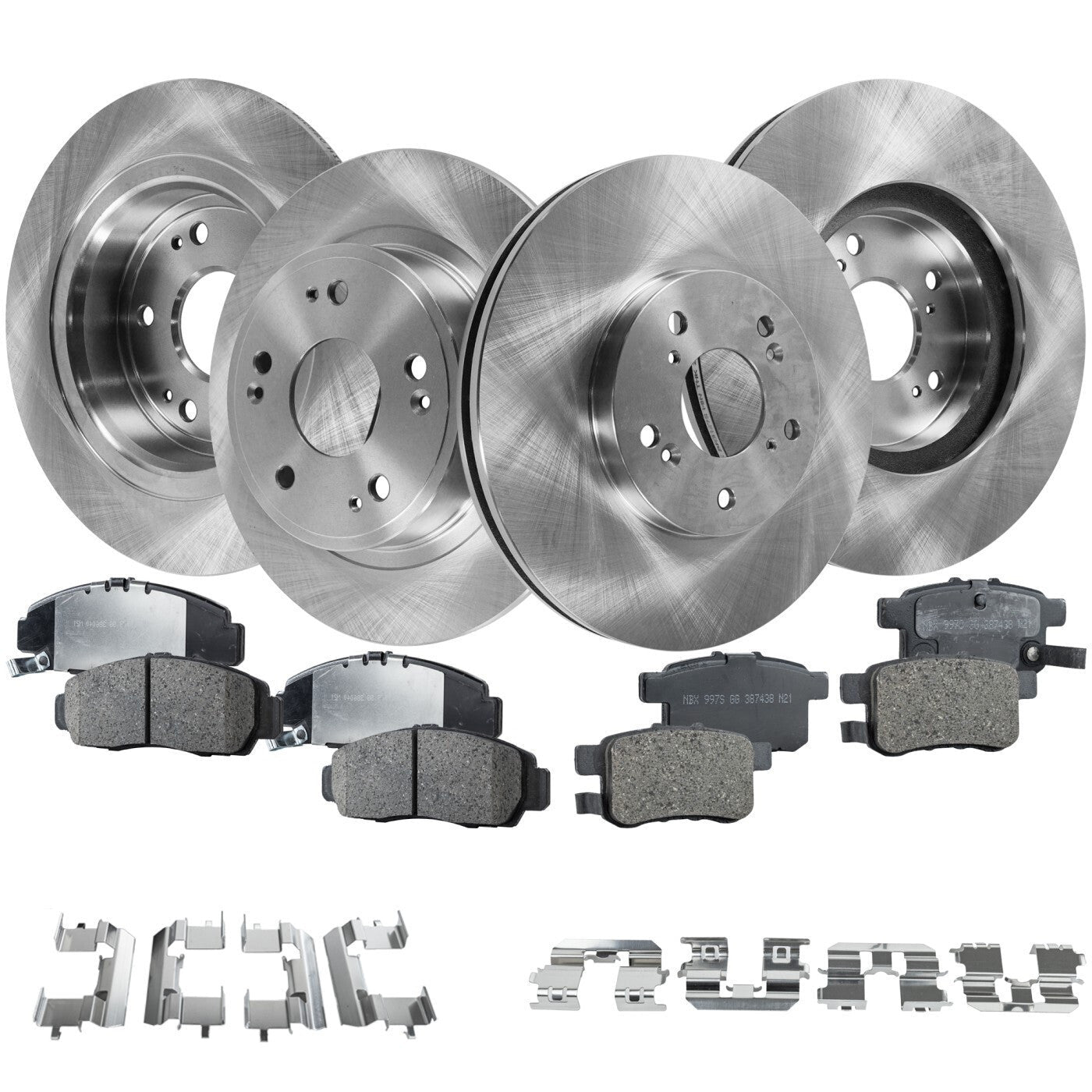 Front and Rear Brake Disc and Pad Kit For 2008-10 Honda Accord Ceramic