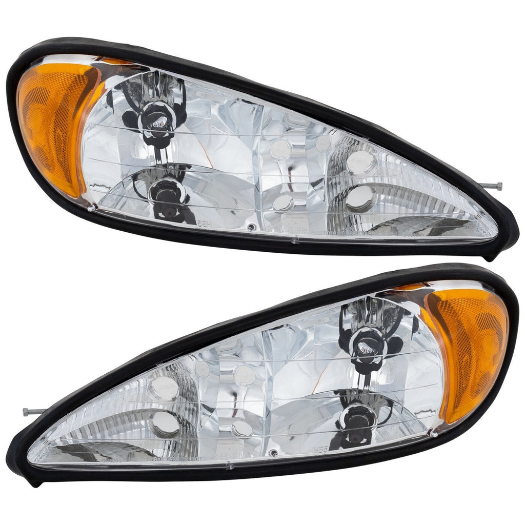 Headlight Set For 99-2005 Pontiac Grand Am Driver & Passenger Side w/ bulb