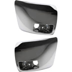 Bumper End Caps Set For 07-13 Chevy Silverado 1500 with Fog Light Hole Chrome