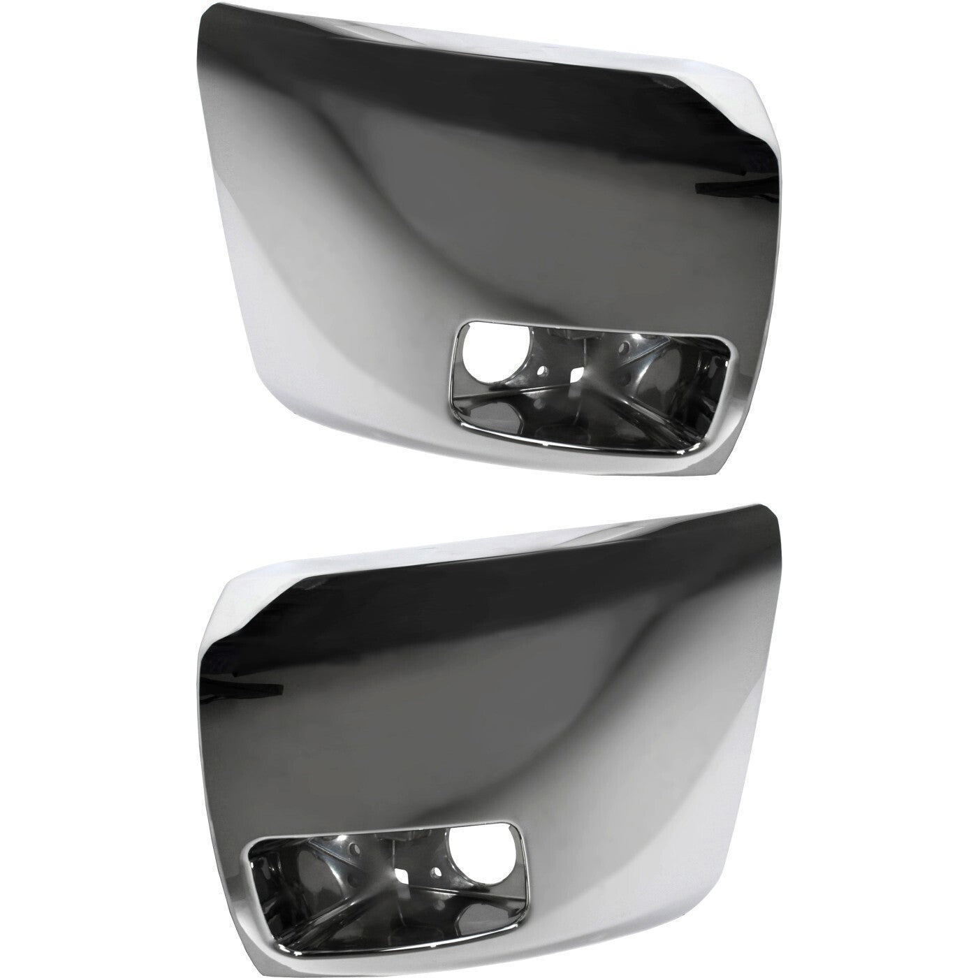 Bumper End Caps Set For 07-13 Chevy Silverado 1500 with Fog Light Hole Chrome