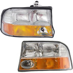 Left and Right Headlights For GMC Sonoma 1998-2004 Halogen w Bulbs w/ Fog Lights