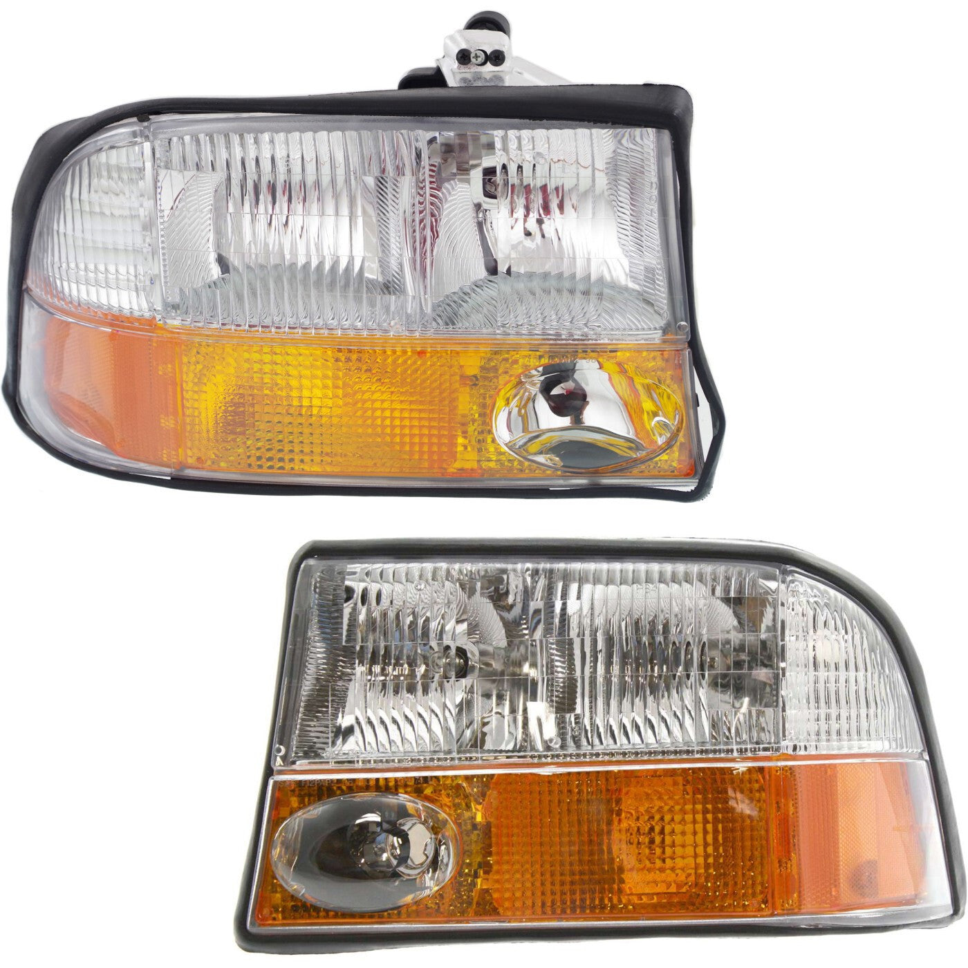 Left and Right Headlights For GMC Sonoma 1998-2004 Halogen w Bulbs w/ Fog Lights