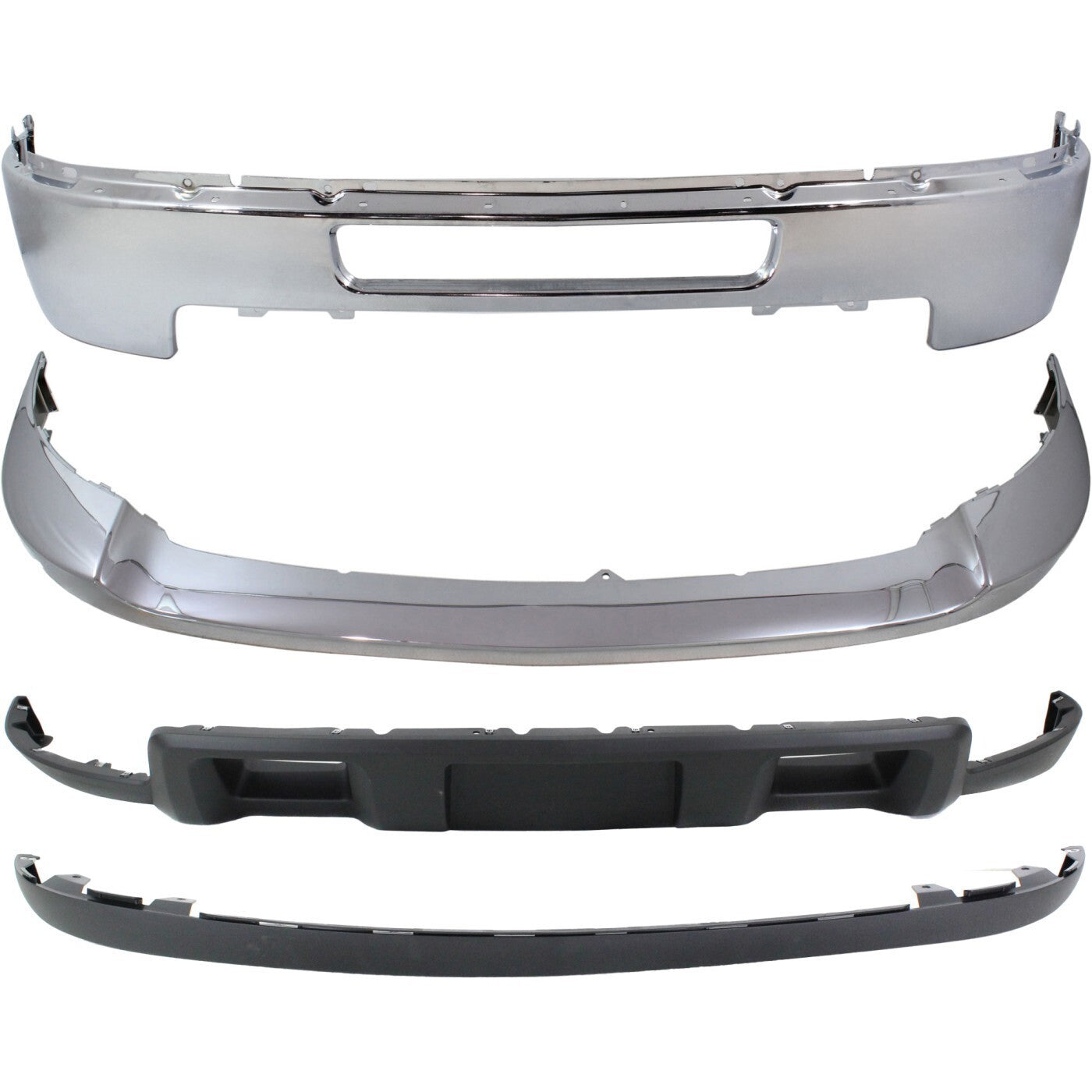 Bumper Kit For 2011-2014 Chevrolet Silverado 2500 HD Front Chrome Steel