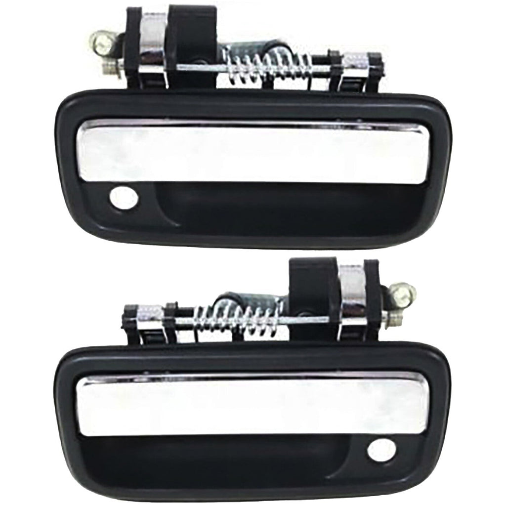 Chrome & Black Outside Exterior Door Handle Left/Right Pair Set for Tacoma Truck