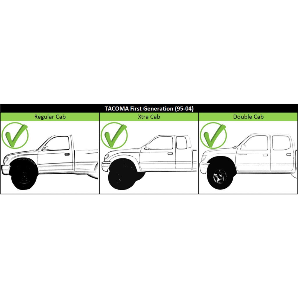 Chrome & Black Outside Exterior Door Handle Left/Right Pair Set for Tacoma Truck