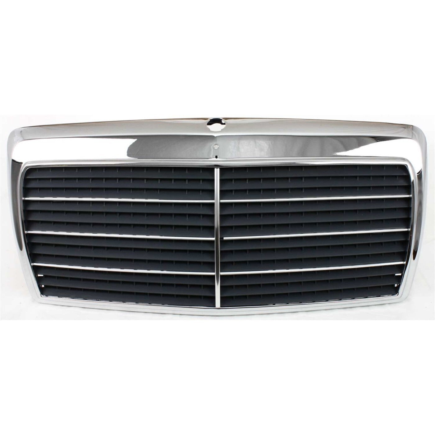 Grille For 86-93 Mercedes Benz 300E 90-93 300D Chrome Shell w/ Gray Insert