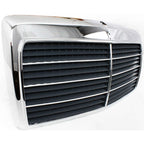 Grille For 86-93 Mercedes Benz 300E 90-93 300D Chrome Shell w/ Gray Insert