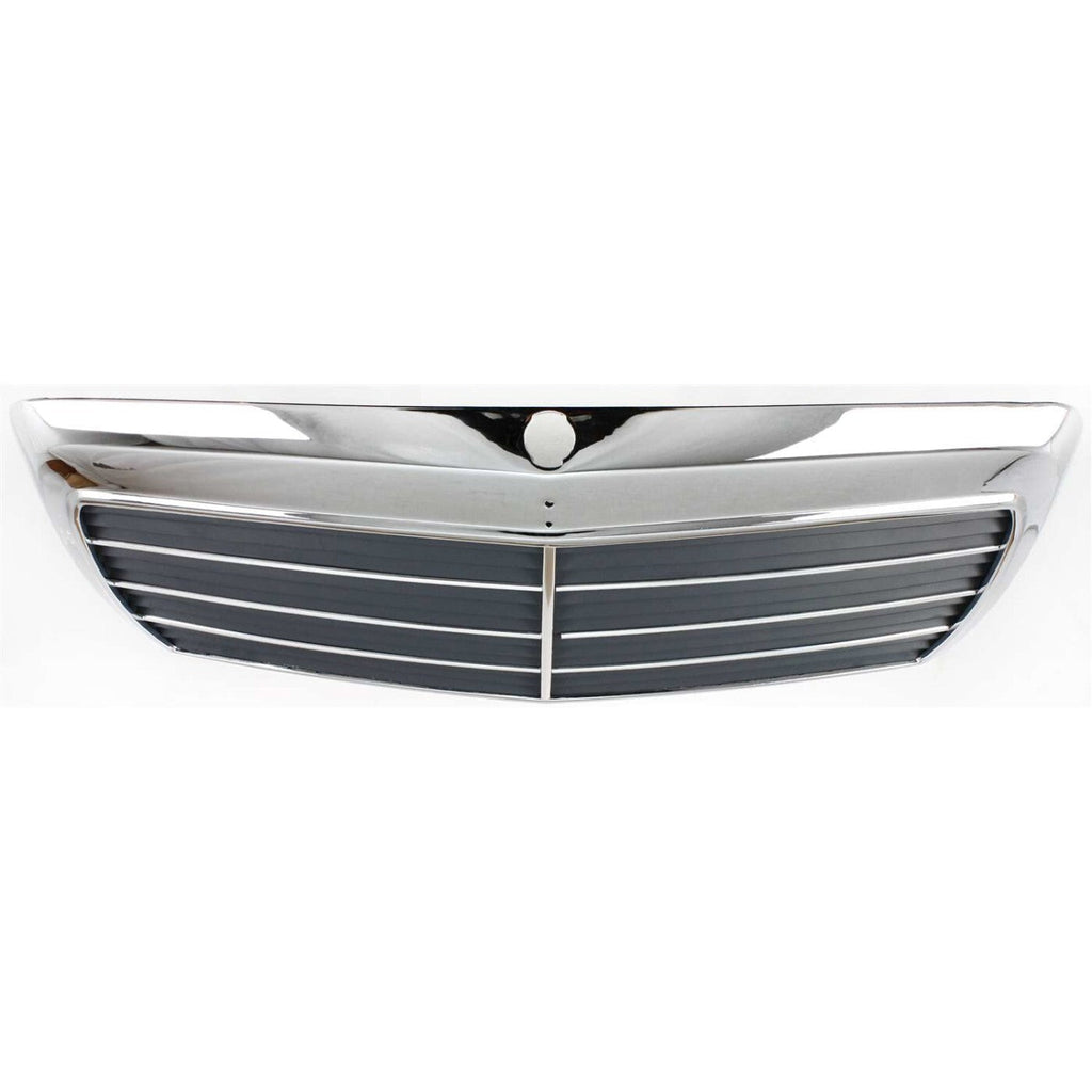 Grille For 86-93 Mercedes Benz 300E 90-93 300D Chrome Shell w/ Gray Insert