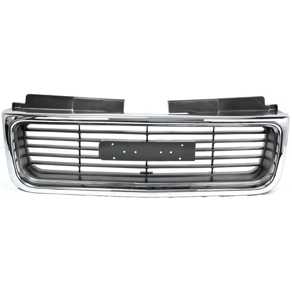 Grille For 98-2004 GMC Sonoma 98-2001 Jimmy Chrome Shell w/ Gray Insert Plastic